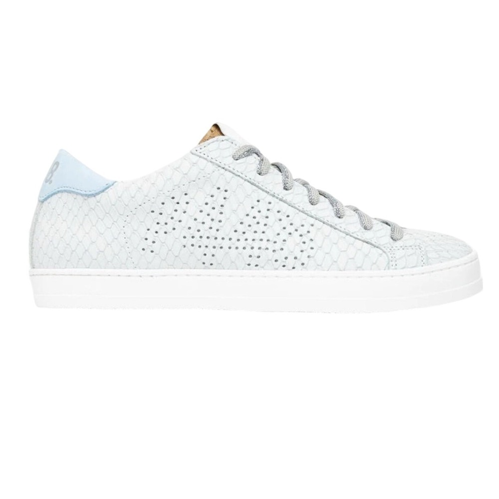 P448 John Python Embossed‎ Leather Low Top Sneakers Women's EUC